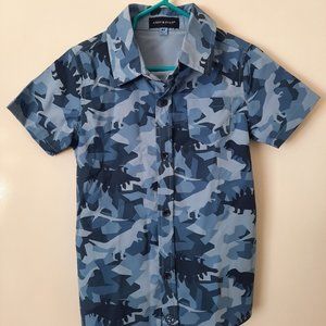 Boys Andy & Evan Dino Camo Knit Short Sleeve Shirt Sz 4T